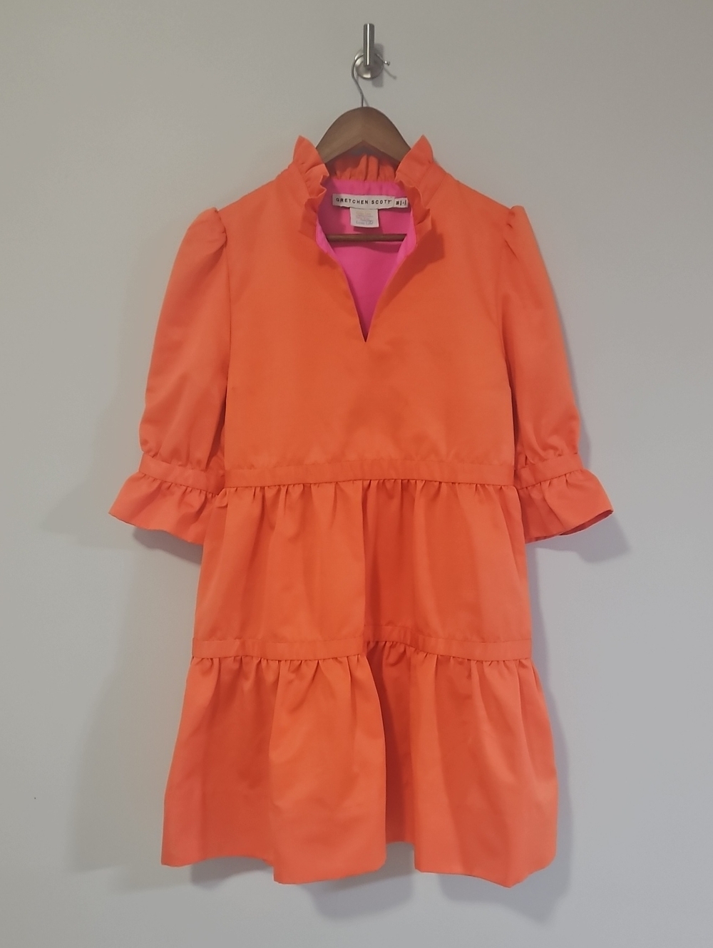 Gretchen Scott Designs Teardrop Dress Faille in Orange Medium